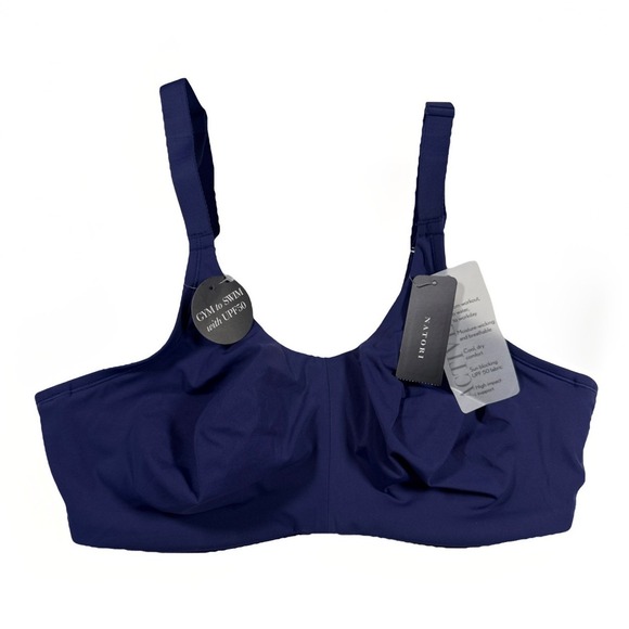 NWT $68 Natori Power Comfort Full Fit Underwire Bra Gym To Swim Twilight 38C NEW - Picture 1 of 11